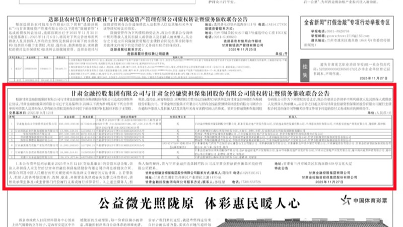 星空app登录入口-星空（中国）
与甘肃金控融资担保集团股份有限公司债权转让暨债务催收联合公告